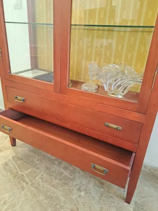 Vitrina de madera y cristal