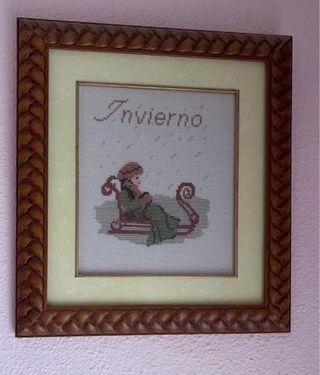 Set 4 Cuadros Punto Cruz Estaciones