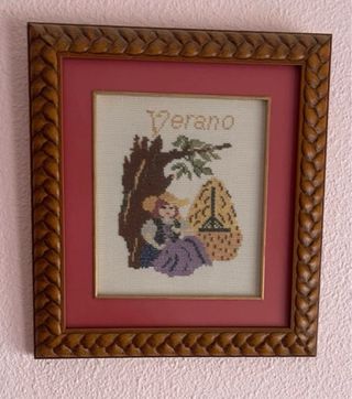 Set 4 Cuadros Punto Cruz Estaciones