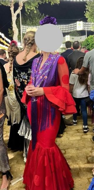 Traje Flamenca Rojo Aires de Feria