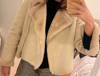 Chaqueta Zara Beige Mujer
