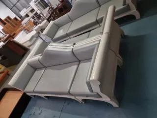 Sofá rinconera polipiel y madera