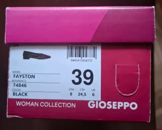 Manoletinas Gioseppo Negras Talla 39