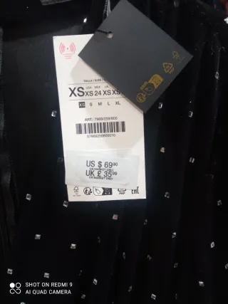 Vestido Terciopelo Negro Zara