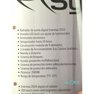 RADIADOR DE ACEITE SYTECH SYRA920D 2000W