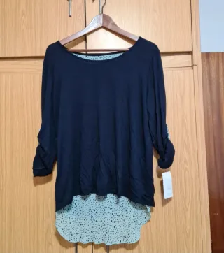 Camisa manga larga azul