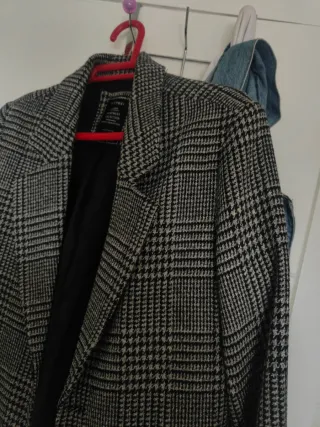 Abrigo largo de cuadros