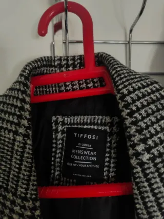 Abrigo largo de cuadros