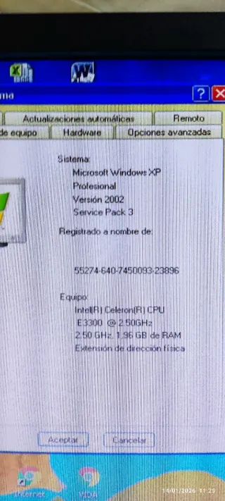 PC 3 Sobremesa Windows XP Intel Celeron LG 500 Mb