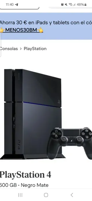 PS4 (PlayStation 4) 500 GB Negra + 2 Mandos + 4 Ju