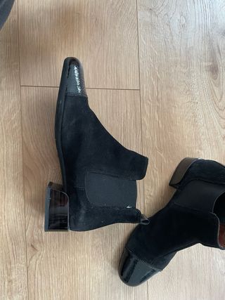 Botines Hispanitas ante y charol negros T35