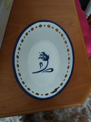 Cuenco antiguo decorado azul