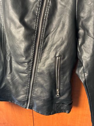 Cazadora Piel Negra KELREBC Talla L