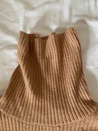 Vestido punto canalé TEX beige Talla S