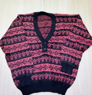 Jersey Vintage 80s Talla M Rojo y Negro