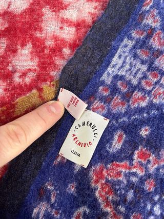 Sciarpa uomo in lana blu e rossa