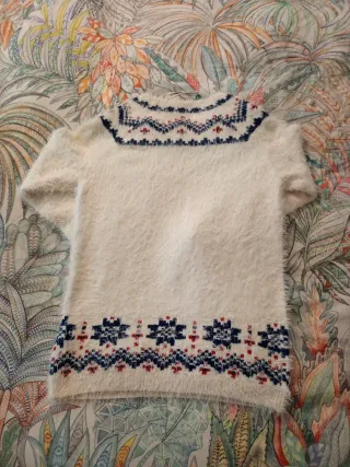 Jersey pelo blanco talla como una S