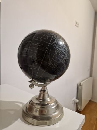 Globo Terráqueo Decorativo Negro