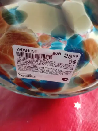 Jarrón Zara Home Cristal Multicolor Nuevo