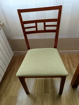 Mesa comedor madera y cristal + 6 sillas