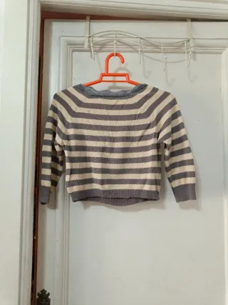 Camiseta Mango Talla S Rayas Flores