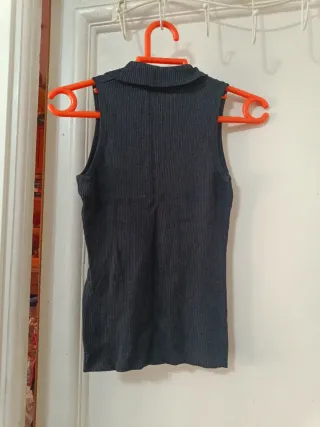 Blusa sin mangas negra mujer