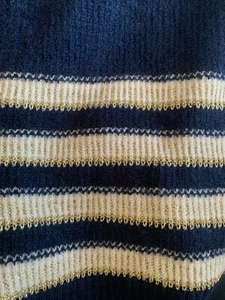 Jersey de rayas azul y beige