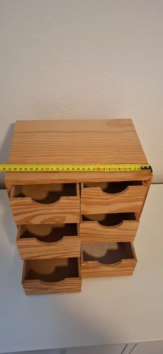 Caja de madera con 6 cajones