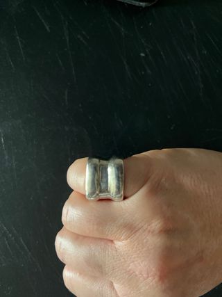 Anillo de plata cuadrado