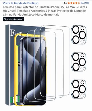 Pack Protectores Pantalla iPhone 15 PRO MAX