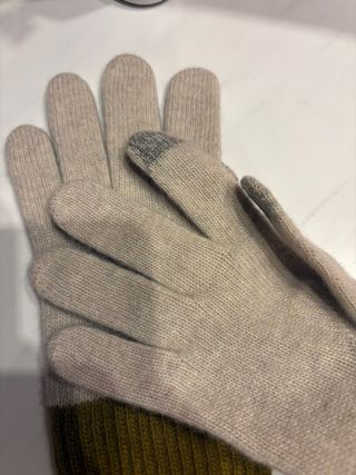 Guantes Santacana Cashmere Blend Beige/Verde