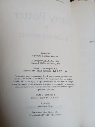 (Primera edición)Harry Potter .Libros 2 ,3 ,4 y 5.