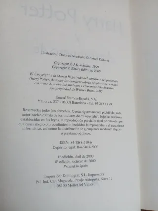 (Primera edición)Harry Potter .Libros 2 ,3 ,4 y 5.