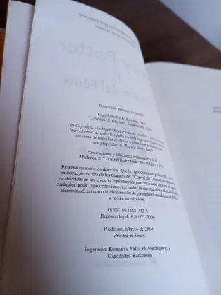 (Primera edición)Harry Potter .Libros 2 ,3 ,4 y 5.