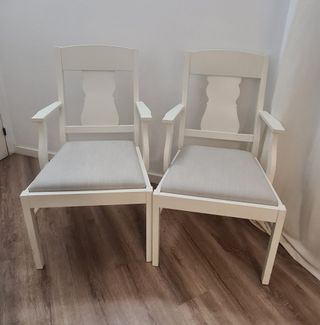 2 Sillas comedor Ikea madera y tela