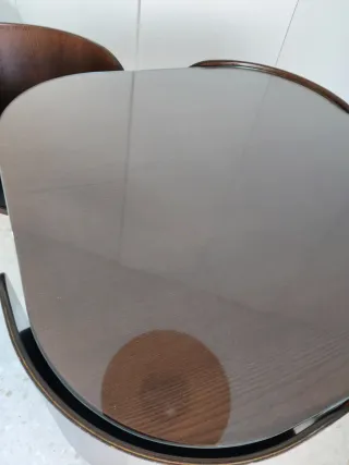 Conjunto mesa y 4 sillas madera y metal