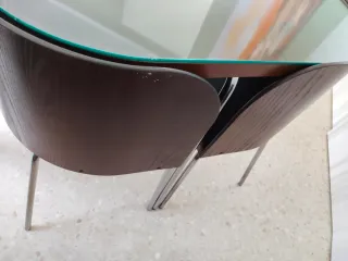 Conjunto mesa y 4 sillas madera y metal