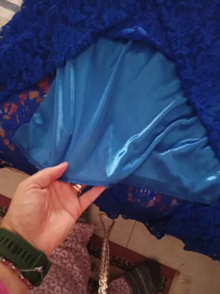 Abito cerimonia ricamato blu