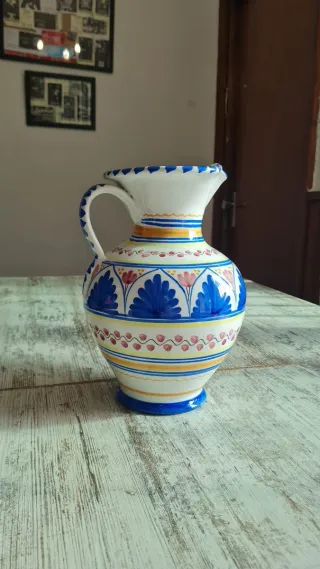 Jarra Cerámica Talavera de la Reina azul y blanco
