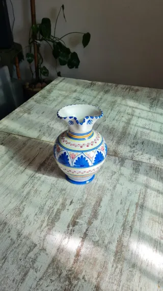Jarra Cerámica Talavera de la Reina azul y blanco
