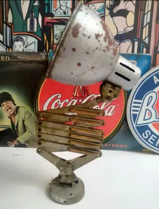 Lámpara Flexo Vintage Años 70 Metálica