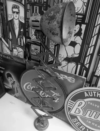 Lámpara Flexo Vintage Años 70 Metálica