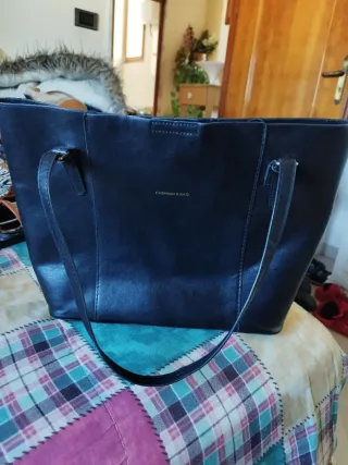 Borsa tote nera in pelle
