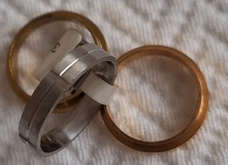 Anillos Talla 18 dorado y plateado