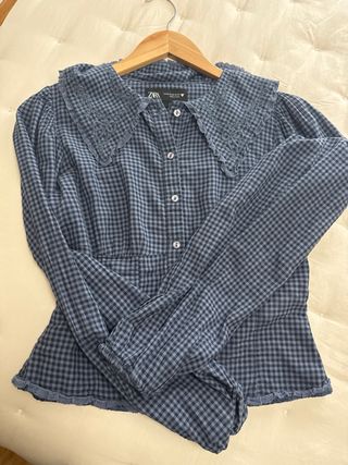 Blusa Zara cuadros azul