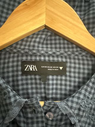 Blusa Zara cuadros azul