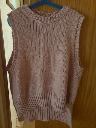 Chaleco de lana rosa talla única
