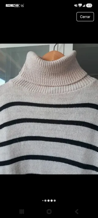 Jersey marinero largo beige y negro Talla única