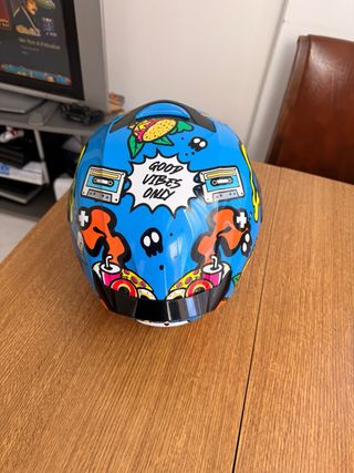 Casco Scorpion Azul Dibujos