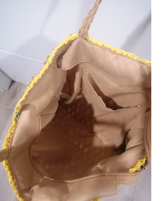 Bolso de rafia tejido multicolor